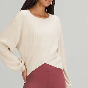 Lululemon Athletica Cream Crew Neck Cross Reversible Sweater